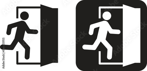 Walk through evacuation door icon. Outline Walk through evacuation door vector icon for web design isolated on white background
