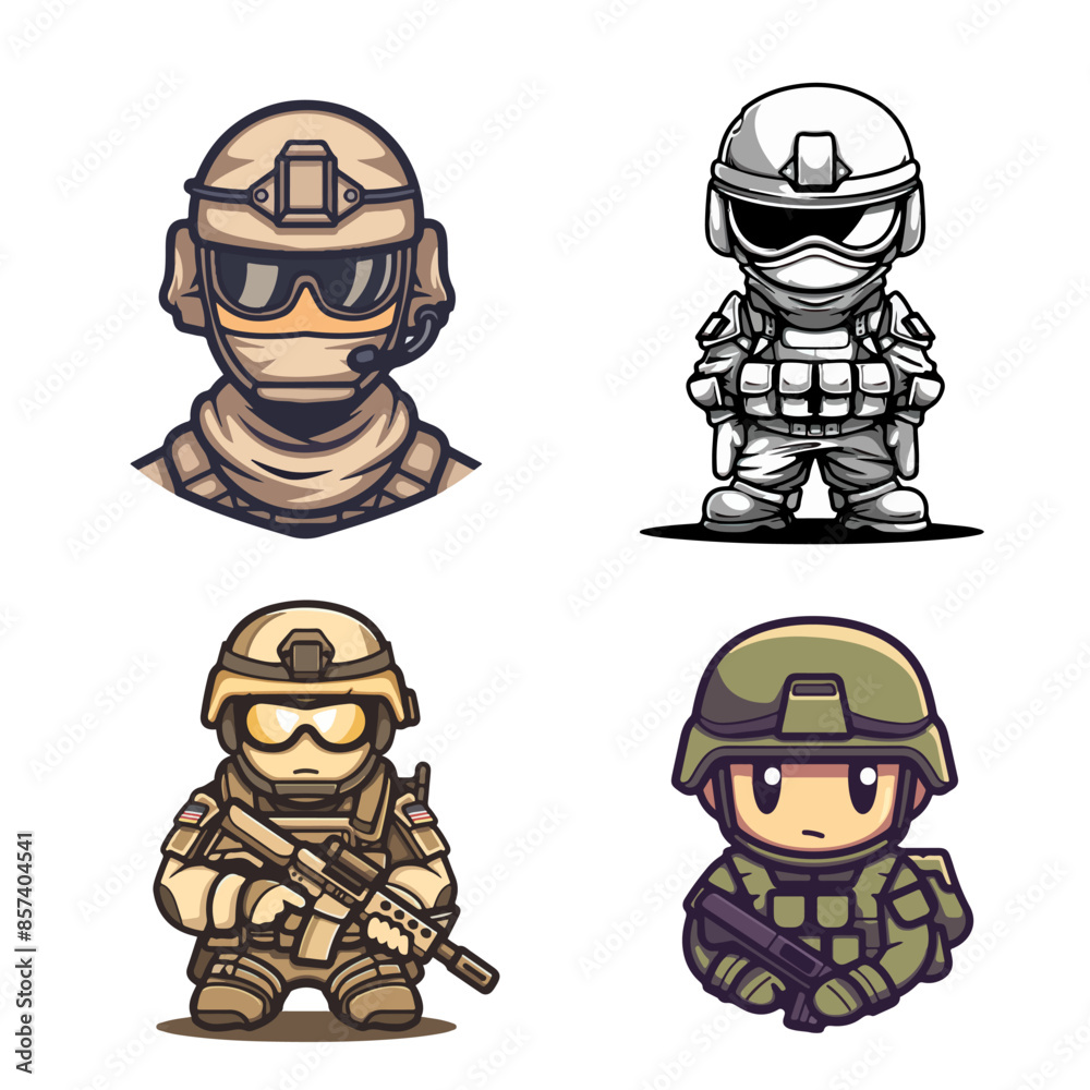 set of army military characters set of army military characters