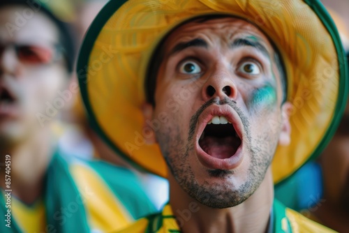 shocked soccer fan from Brazil