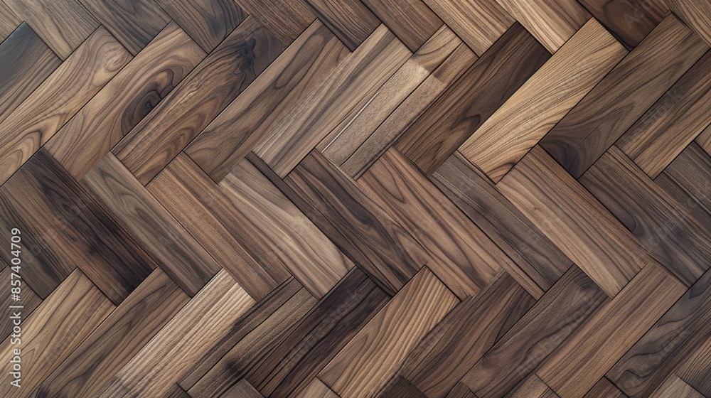 Close-up of walnut wood parquet, featuring a detailed grain and rich gray tones Close-up of walnut wood parquet, featuring a detailed grain and rich gray tones