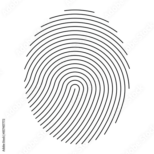 Fingerprint vector icon. Personal id identity. Press finger, scan for safety. Unique touch id. Individual fingertip.