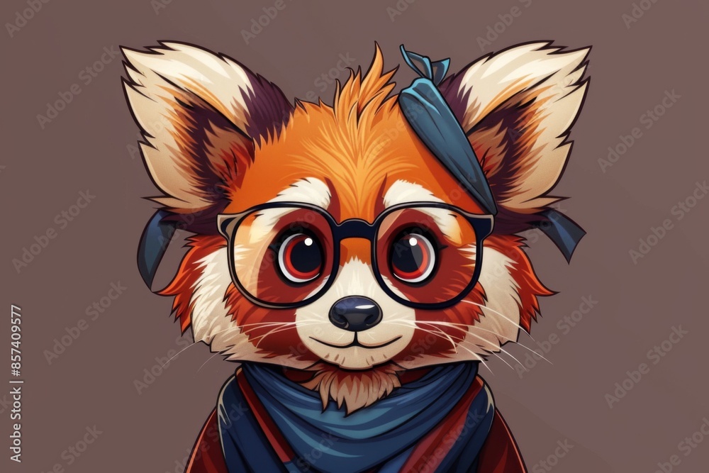 Adorable Red Panda Character Illustration