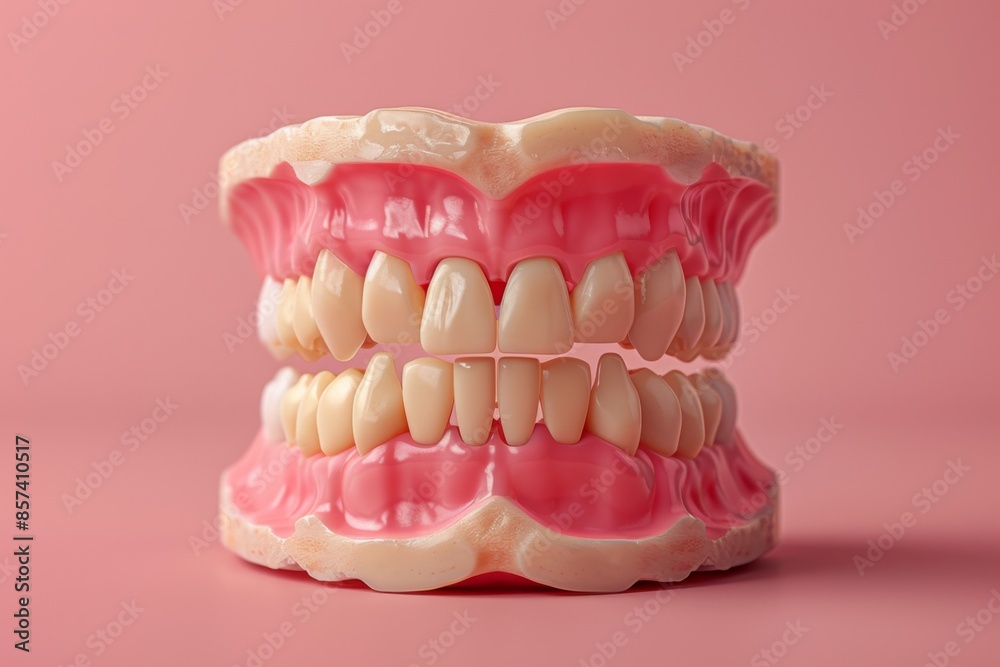 Fototapeta premium Dental Model on Pink Background