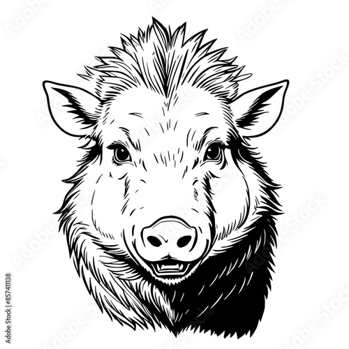 The White Cartoon Pig: A Beautiful Monochrome Portrait