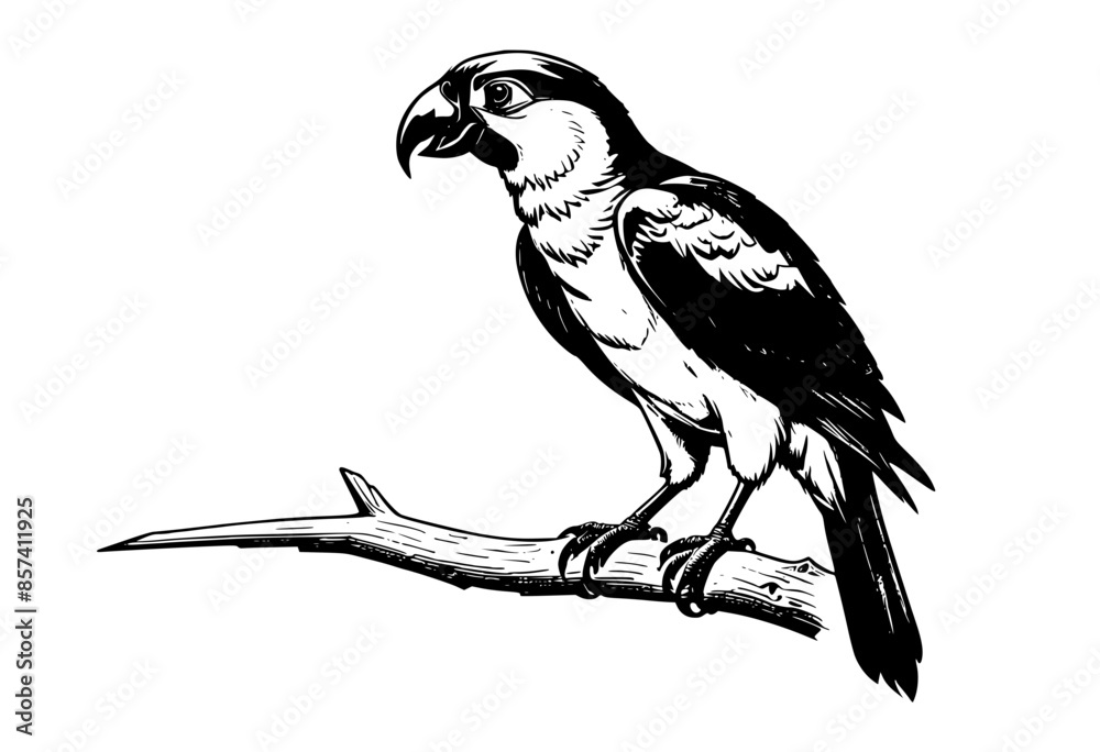 Fototapeta premium African Avian Art: Etched Tropical Birds