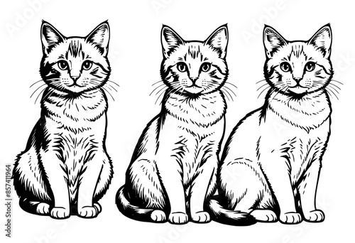 Engraved feline portraits: A vintage collection