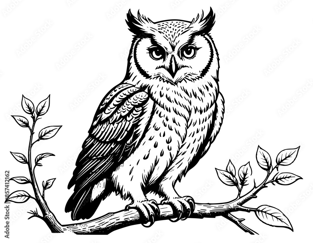 Night Owl Sketch: A Naturalistic Drawing of a Nocturnal Bird Night Owl Sketch: A Naturalistic Drawing of a Nocturnal Bird