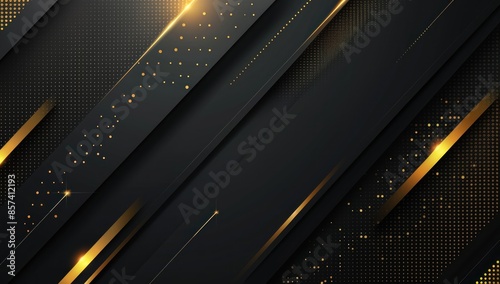 Black and Gold Geometric Abstract Background