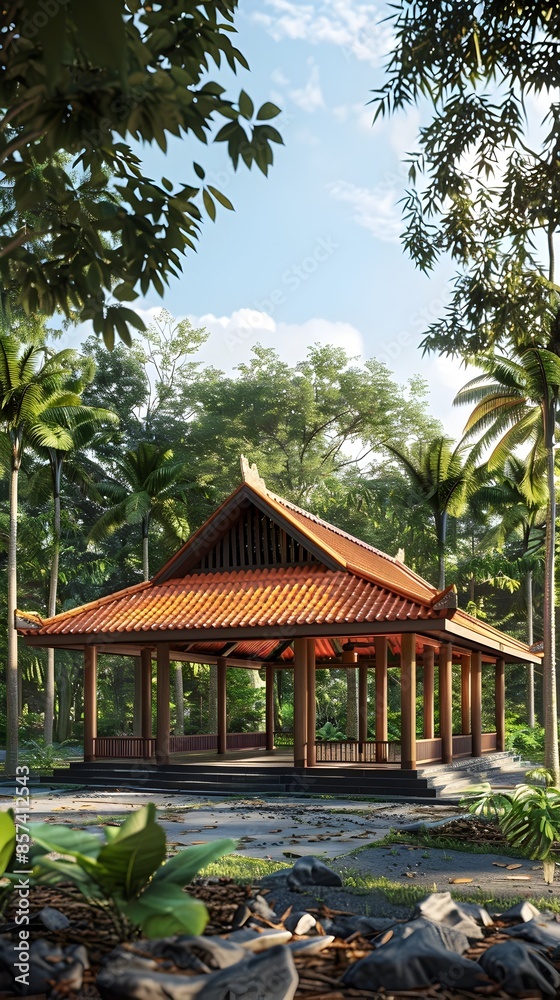 Tropical Open Air Community Pavilion in ASEAN Architectural Style Tropical Open Air Community Pavilion in ASEAN Architectural Style