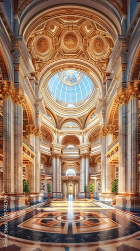 Breathtaking Neo Classical European Hall Exuding Regal Elegance and Grandeur photo