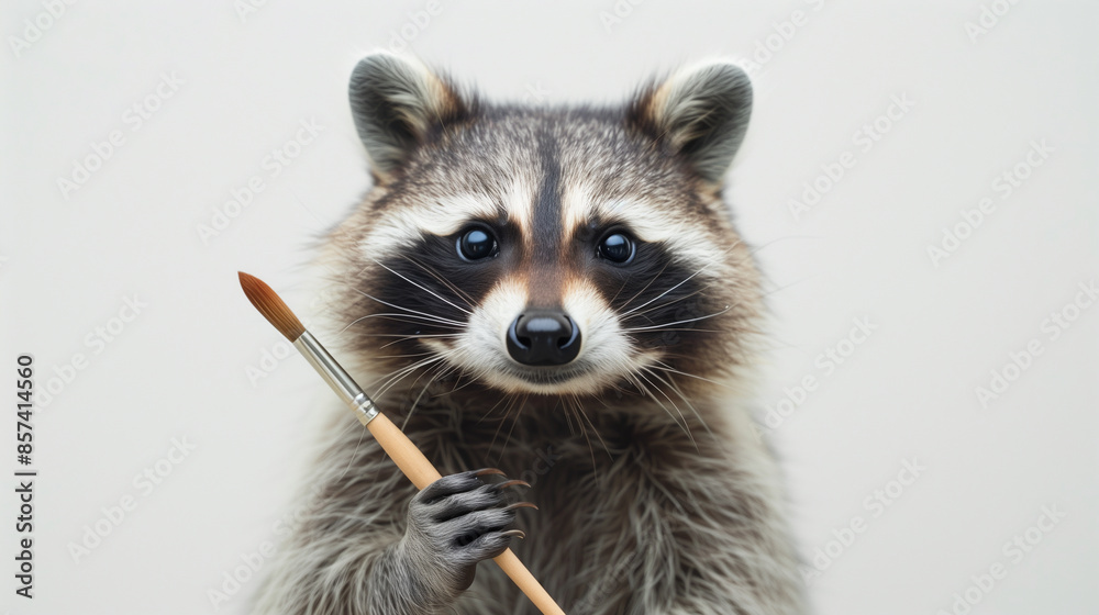 Raccoon Holding a Paintbrush Raccoon Holding a Paintbrush