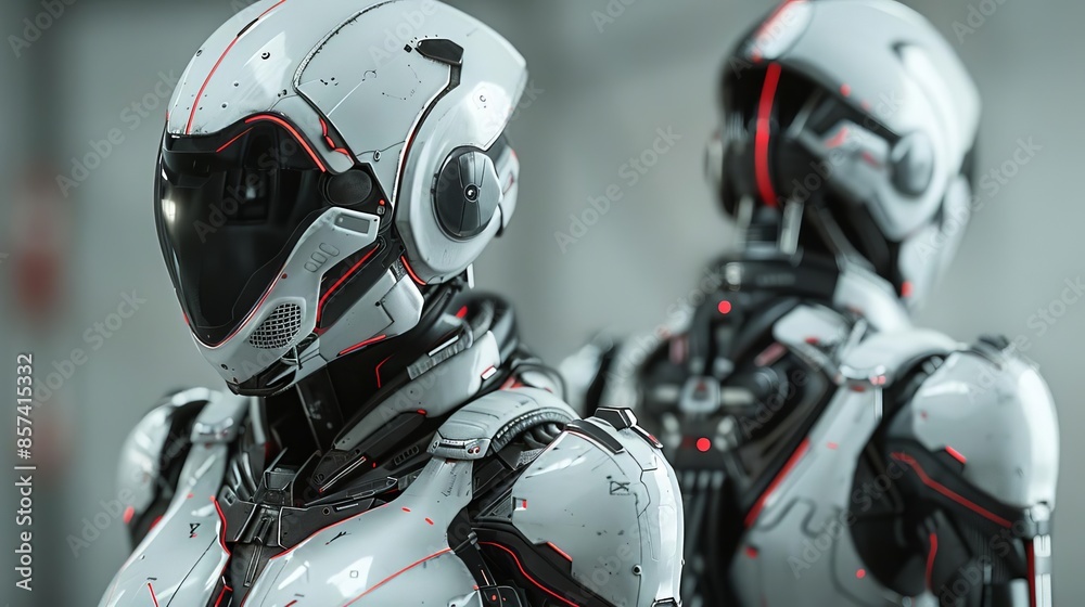 Futuristic armor with sleek lines and advanced technology, worn by a futuristic warrior Futuristic armor with sleek lines and advanced technology, worn by a futuristic warrior