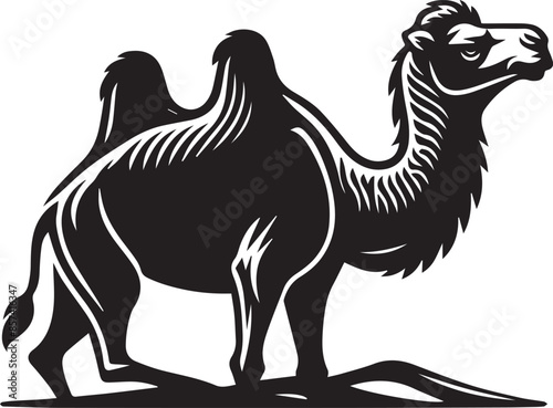 Camel Silhouette Vector Illustration with Background 