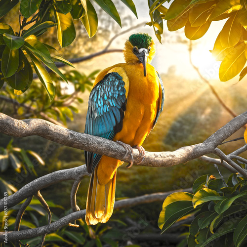 bird in the forest of sunrise view HDR PHOTO download