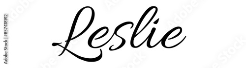 Leslie - colore nero - parola nome scritta - ideale per websites, presentazioni, biglietti, banners, sweatshirt, stampe, cricut, silhouette, sublimazioni, etichette, adesivi
