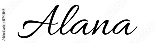 Alana - colore nero - parola nome scritta - ideale per websites, presentazioni, biglietti, banners, sweatshirt, stampe, cricut, silhouette, sublimazioni, etichette, adesivi
