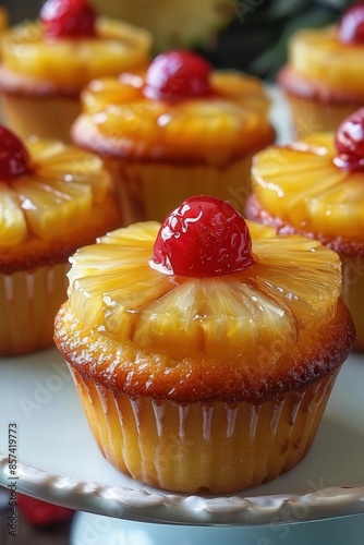 pineapple upside down cupcakes have the perfect hint of pineapple flavor