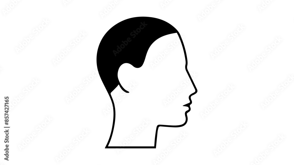silhouette of a person with hair from side in vector, simple profile illustration vector silhouette of a person with hair from side in vector, simple profile illustration vector