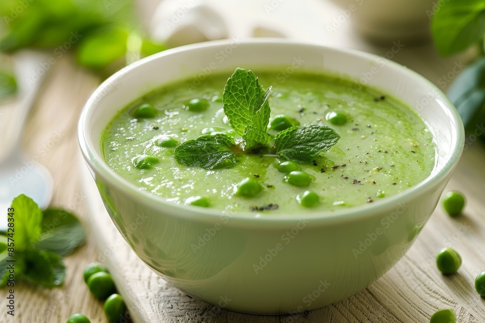 Pea and mint soup Pea and mint soup