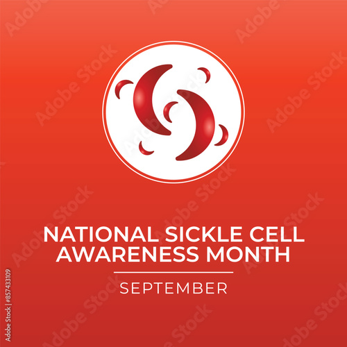 National Sickle Cell Awareness Month. flat design. vector ribbon. good for usage. eps 10.