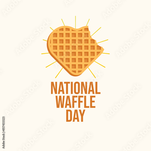 National Waffle Day flat design. vector design ribbon. good for usage. template celebrate. eps 10.