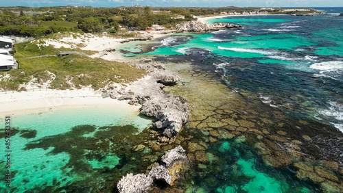 Aerial view of The Basin in Rottnest Island, Australia