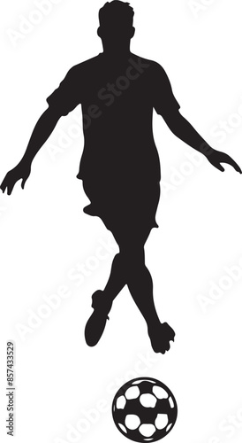 Soccer Wall Decal Sticker, vector black color silhouette 