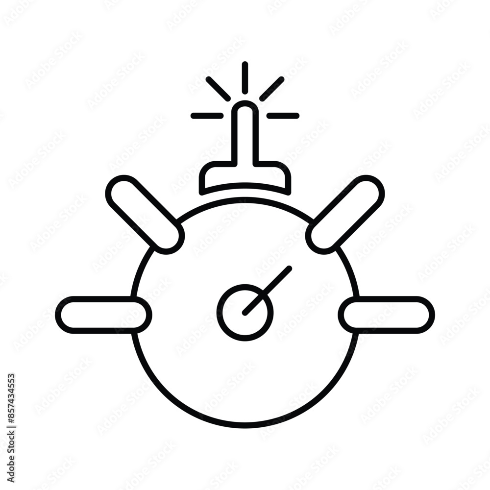 Deadline outline icon. Bomb exploding that contains clock. Deadline, timebomb, limited time offer icon design. Editable stroke Deadline outline icon. Bomb exploding that contains clock. Deadline, timebomb, limited time offer icon design. Editable stroke