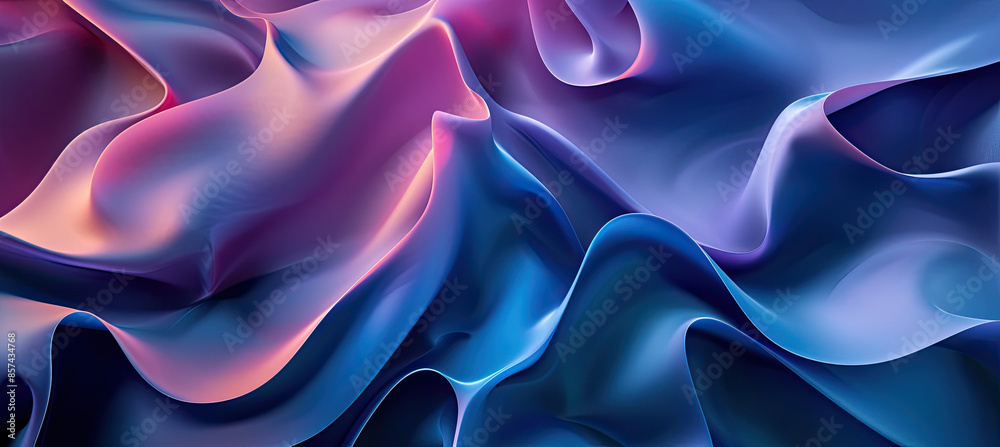 Obraz premium Abstract Background Design: Wavy Iridescent Shape