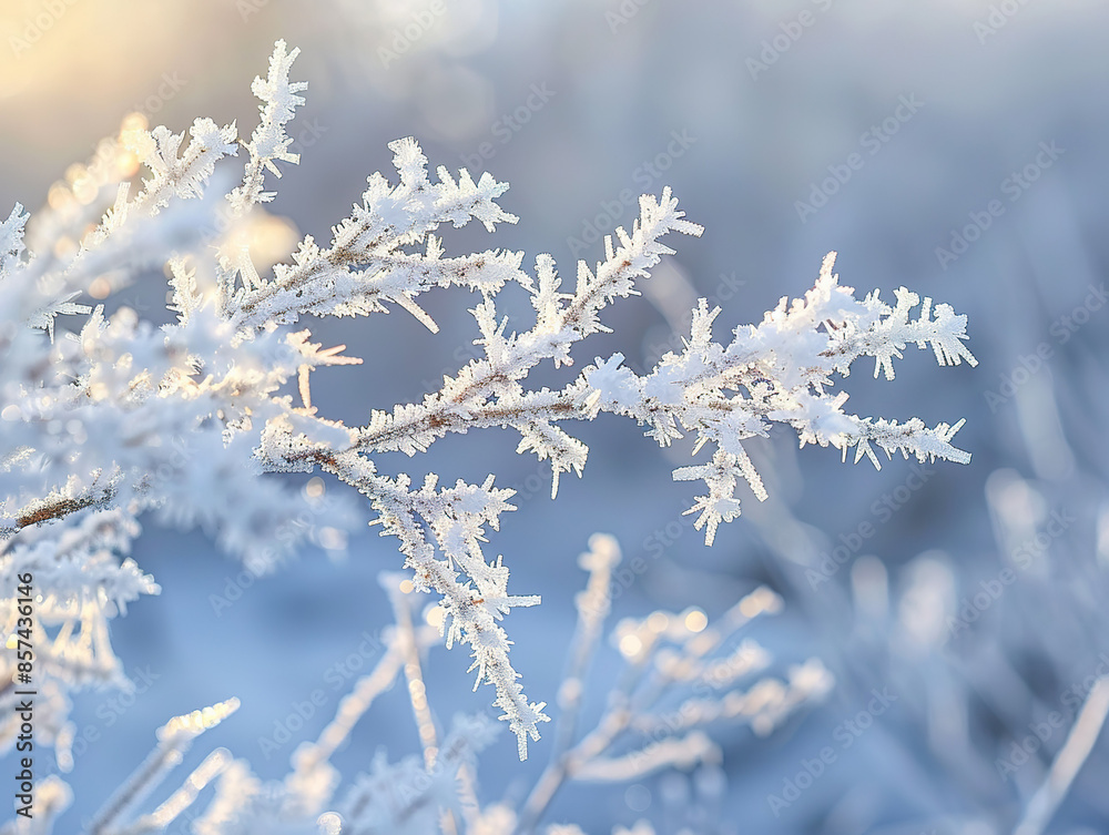 A field of grass covered in frost and snow A field of grass covered in frost and snow