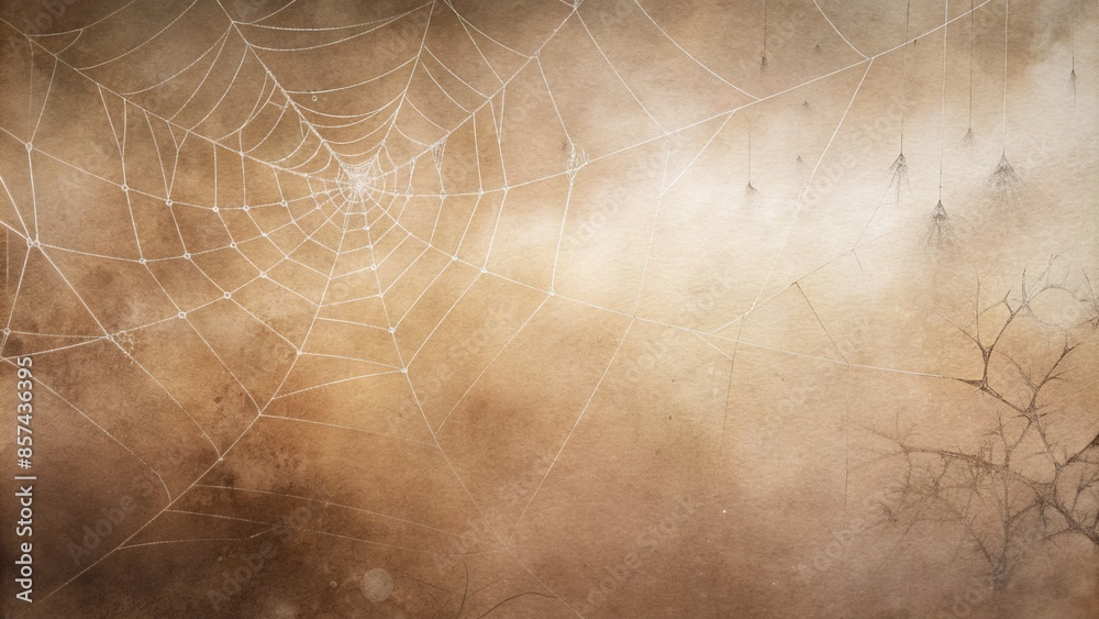 Generative AI. a close-up view of a spider web against a blurred background, which appears to be an outdoor setting with mist or fog Generative AI. a close-up view of a spider web against a blurred background, which appears to be an outdoor setting with mist or fog