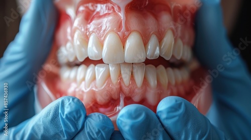 Close-up of a Person's Mouth with a Full Set of Teeth