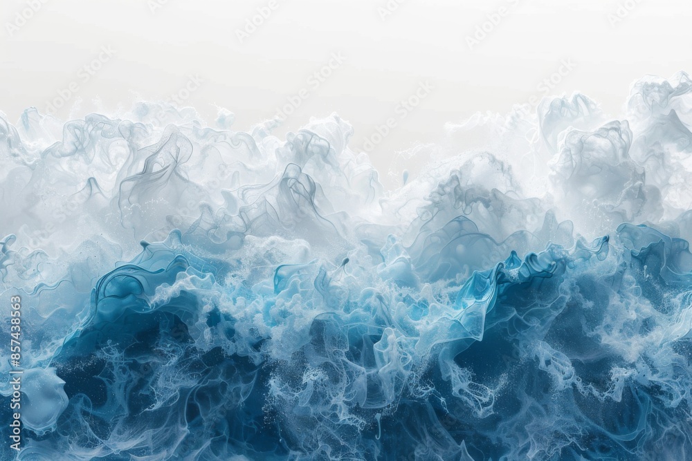 Abstract Wave in Blue Hues