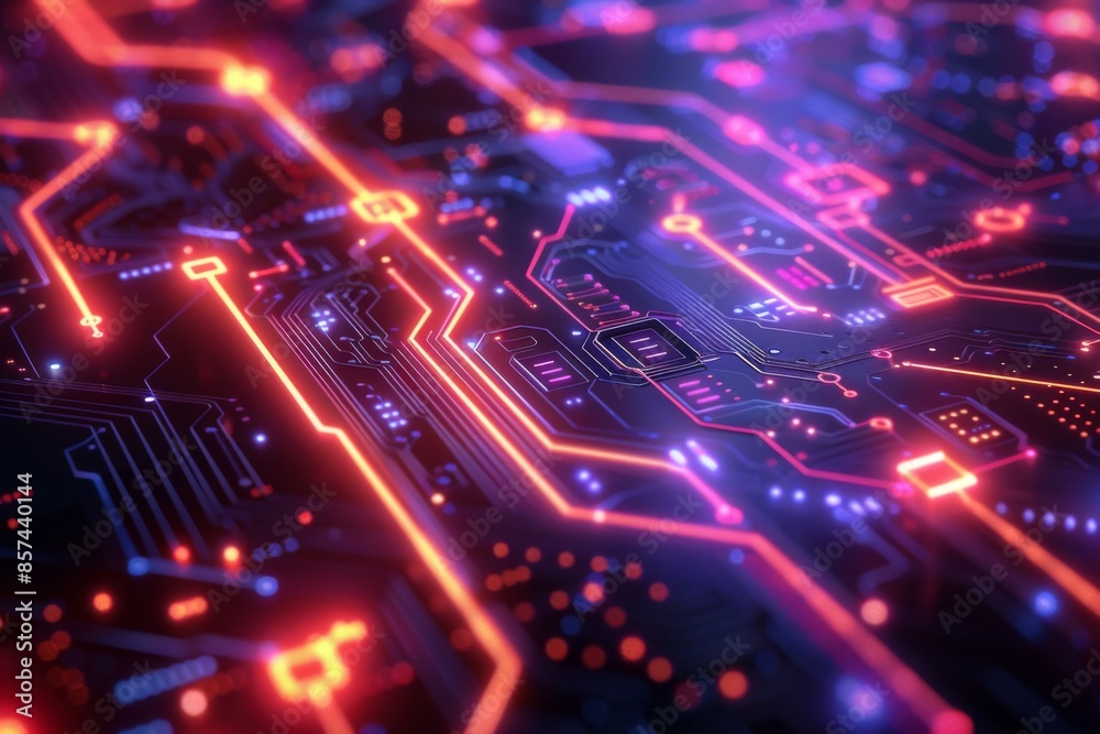 Futuristic glowing circuit board Futuristic glowing circuit board