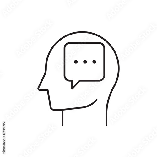 Thinking man icon design, isolated on white background, vector illustration