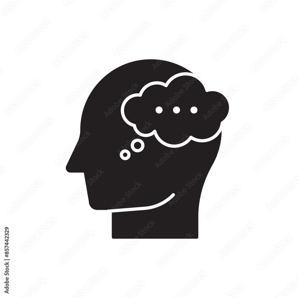 Thinking man icon design, isolated on white background, vector illustration Thinking man icon design, isolated on white background, vector illustration