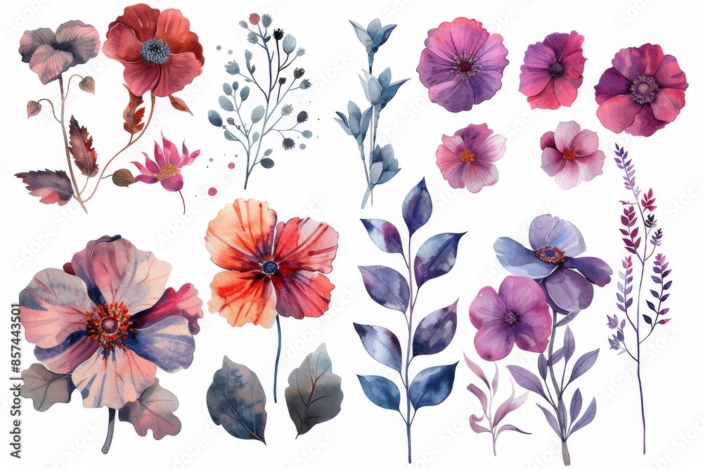 Obraz premium Watercolor Floral Illustrations