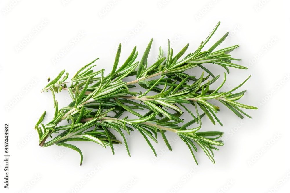 Top view of rosemary on white background Top view of rosemary on white background