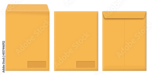 MANILA ENVELOPE YELLOW with plastic window