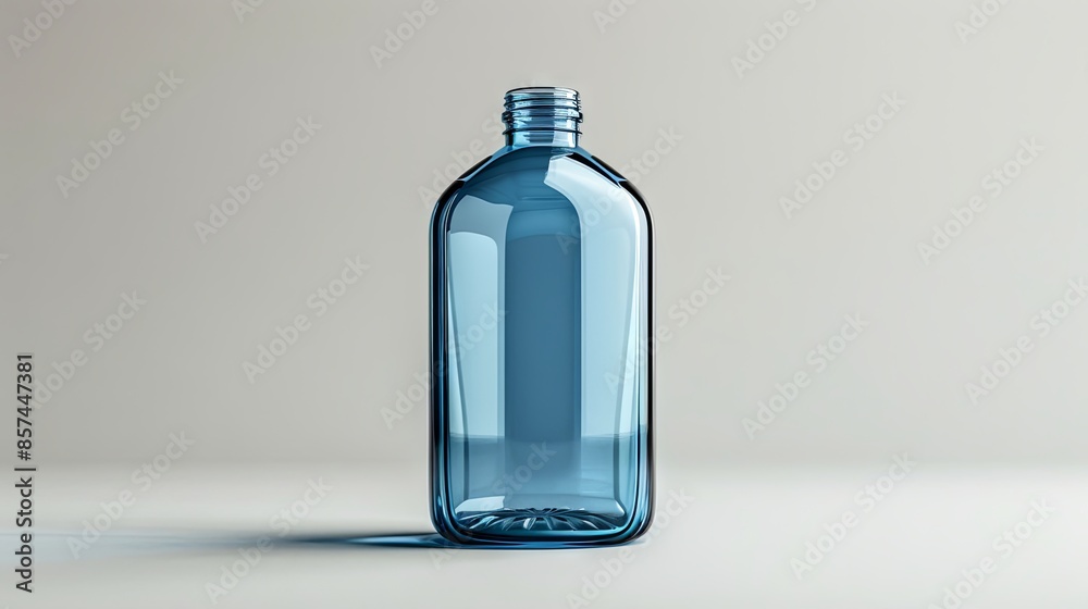 New, clean plastic bottle blue colord New, clean plastic bottle blue colord