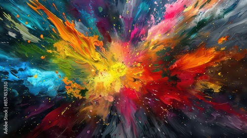 Wallpaper Mural Color Explosion series. Arrangement of vibrant paint and rich texture on the subject of imagination, creativity and art Torontodigital.ca