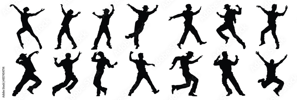 Jumping people silhouette set vector design big pack of illustration and icon Jumping people silhouette set vector design big pack of illustration and icon