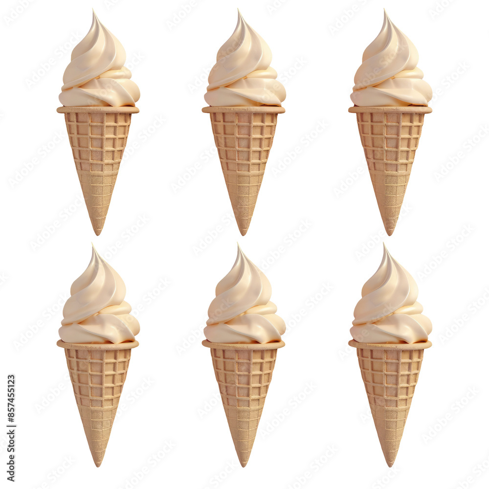 Empty ice cream cones collected on transparent background Empty ice cream cones collected on transparent background