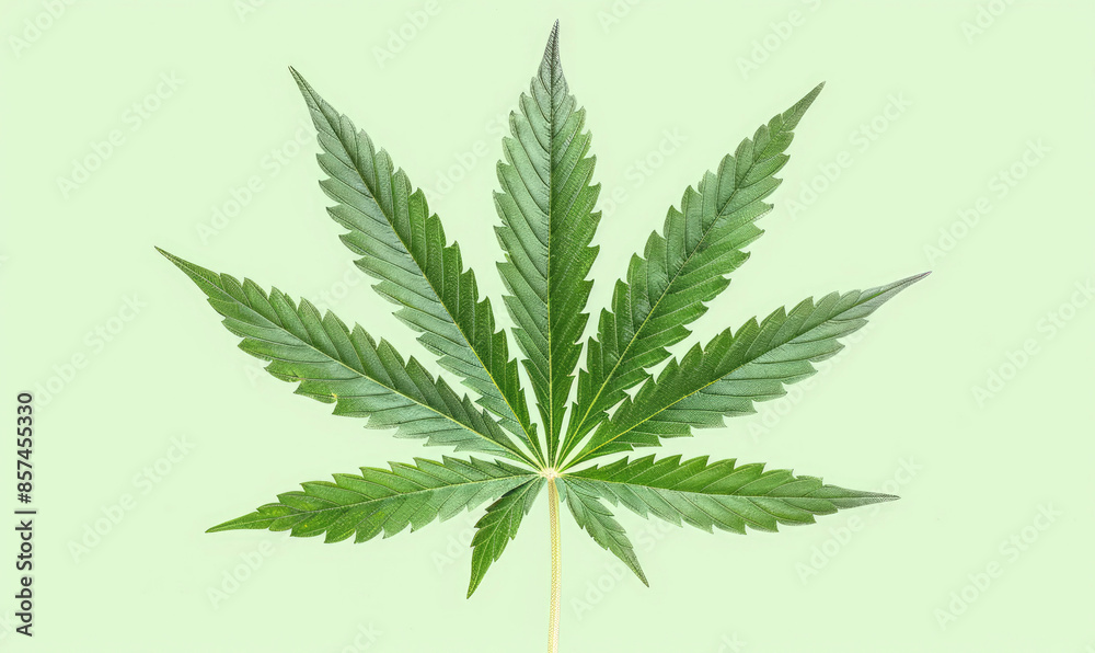 Green hemp leaf on vibrant background Green hemp leaf on vibrant background