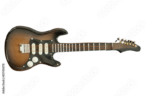 Obraz na płótnie A guitar with a black and brown finish w salonie