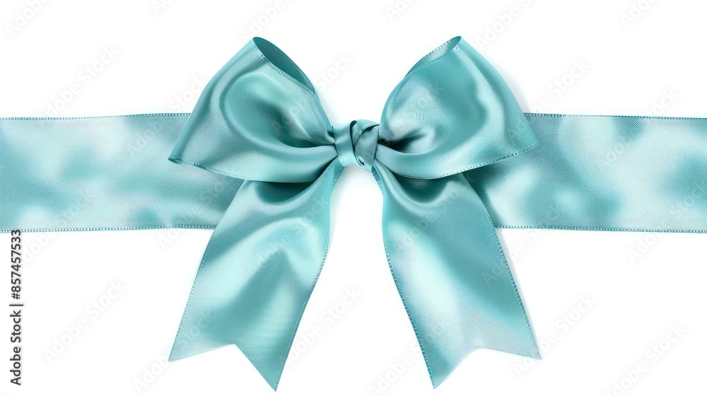 Pastel blue shiny luxury silky gift ribbon with bow, great for Christmas, birthday, Valentine's Day, Anniversary Gift packing, isolated on white background Pastel blue shiny luxury silky gift ribbon with bow, great for Christmas, birthday, Valentine's Day, Anniversary Gift packing, isolated on white background