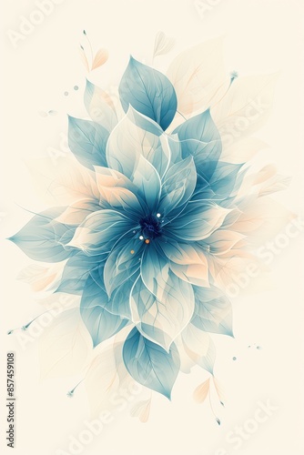 Elegant Blue Flower With Delicate Petals and Light Background