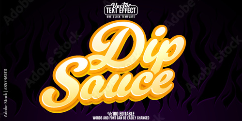 Sauce editable text effect, customizable food and dip 3D font style
