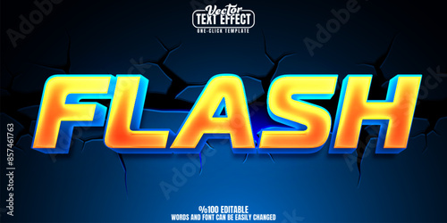 Flash editable text effect, customizable volt and thunder 3D font style