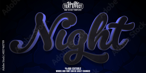 Night editable text effect, customizable evening and darkness 3D font style